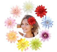 Lawie Confezione da 9 fermagli per capelli con fiori di dalia artificiali da 10 cm, per capelli messicani decorativi floreali, coccodrillo, coccodrillo, accessori per donne e ragazze
