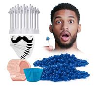 LAWINK - Kit di cera per naso e orecchie per uomini e donne, 100 g, 30 bastoncini da 15-20 usi, cera dura con coppa in silicone riutilizzabile, senza profumo, per la rimozione dei peli di naso