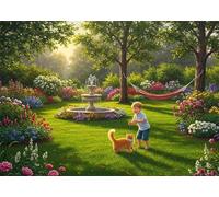 Lawn Cat 5000 Piece Jigsaw Puzzles for Adults, Colourful, Challenging & Brainteasing Adult puzzles 5000 Pieces Hammock, Fun jigsaws for The Whole Family 61x41 inch