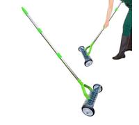 Lawn Dethatching Rake - Heavy-Duty Metal Spring-Tine Scarifier With Wheels,