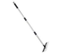 Lawn Dethatching Rake Tool - Steel 8 Prong Cleaner, Grass Removal Garden Device, Soil Aeration Maintenance Equipment, Heavy Duty Yard Care Tool | Backyard Farm Landscape Zone, Outdoor Forestry Area