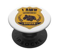 Lawn Enforcement Officer Landscaper Gardening Grass Mowing PopSockets PopGrip Adesivo