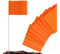 Lawn Flags,100 Pezzi Orange Yard Flags For Lawn Marking | High Visibility Signaling Solution Banners For Landscapers Gardeners Outdoor Ground Event Field Survey Irrigation Construction