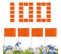 Lawn Flags - 100 Pieces - Boundary Dog Training Marker Flags, Orange & Green & Blue Landscape,High Visibility Survey Banners For Landscapers Gardeners Yard Outdoor Field Event Construction Irrigation