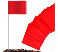 Lawn Flags,100 Pieces Orange Yard Flags For Lawn Marking | High Visibility Signaling Solution Banners For Landscapers Gardeners Outdoor Ground Event Field Survey Irrigation Construction