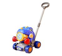 Lawn Mower Bubble Machine - Kids Push Outside Garden Toy | Dinosaur Game Blower For Preschoolers, Home Playtime Travel Activity For Boy Age 3+ School Girl, Automatic Summer Outdoor Fun Equipment