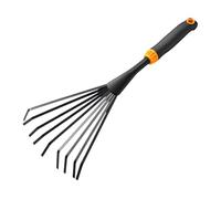 Lawn Rake - Handheld Garden Tool 9 Metal Tines Steel | Head Ergonomic Grip Compact Design Rust Resistant Multi Tool for Grass, Leaves, Gravel, Mulch Soil, Loosening, Flower or Bed Use