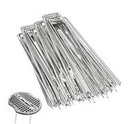 Lawn Stakes - Galvanized U Spike | Durable Metal Rods with Easy Ground Drive, Landscaping Hardware with Rust Resistance, Yard Garden Fence Tarp Plant Cover Securing for Outdoor Use