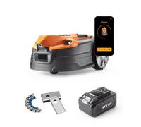 LawnMaster AMD18i-800 - Tosaerba robotizzato MX 24 V con ricarica automatica e sistema di visione, kit di alimentazione con app, batteria di ricambio e lame