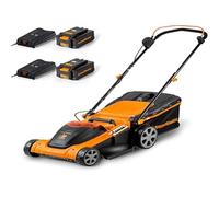 LawnMaster CLMF4841E Tagliaerba Senza Filo 48V Max 2x24V 4.0Ah Batteria, 41cm Fino a 450m², Altezza di Taglio a 6 Livelli 22-72mm, Capacità di Raccolta 42L
