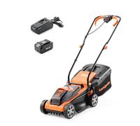 LawnMaster MX - Tosaerba a batteria senza fili, 24 V, 32 cm, con batteria da 4,0 Ah e caricabatterie rapido, con regolazione dell'altezza di taglio, rullo posteriore e pettini per bordi, per prati
