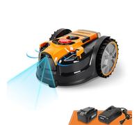 LawnMaster OcuMow™ VBRM16 Robot tagliaerba senza filo perimetrale, taglia superfici di prato da 100 a 150 m² con una batteria completamente carica, Evita gli ostacoli, basso livello rumore