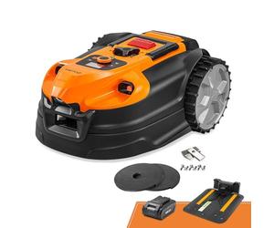 Lawnmaster OcuMow®18 Toscabaldì Robotico Senza Filo 500 m² Batteria 2Ah, Navigazione Ottica, Evitamento di Ostacoli, Stazione di Carica Automatica, Funzione Zona Vietata, WiFi & Bluetooth App