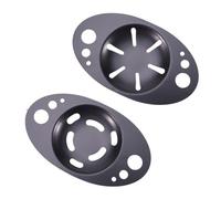 Lawnoval 2 separatori per albume d'uovo in acciaio inox, design a 6 fori, con strumento spelafili per erbe, 125 x 75 cm, per nero