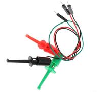 Lawnoval 3 clip di prova con gancio con testa maschio, sonda isolata in silicone transistor tester e lavoro elettrico, 20 cm per rosso, verde, nero