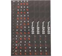 Lawnoval 4 & 5 corde basso chitarra note mappa decalcomanie per imparare scale e accordi, nero, confezione da 4 quattro corde