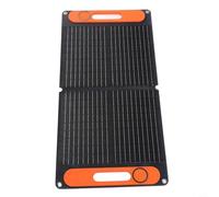 Lawnoval Caricatore monocristallino pieghevole da 80 W, doppia uscita USB e porta CC da 12 V, kit di ricarica portatile per batteria solare con clip per batteria (nero)