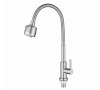 Lawnoval Cucina in acciaio inossidabile 304 per rubinetto depuratore d'acqua, monocomando a leva singola, beccuccio girevole, doppio controllo spruzzo, freddo per acqua, cartuccia a disco in ceramica