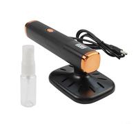 Lawnoval Ferro da stiro a vapore portatile da viaggio, mini vaporizzatore portatile per indumenti, girevole a 180°, alimentato tramite USB, per rimuovere le rughe dei vestiti con flacone spray (nero)