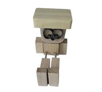 Lawnoval Figurina di uomo in legno agitante da 8,1 cm, con cambiamenti magnetici del viso e base antiscivolo, vari tipi di forme (C)