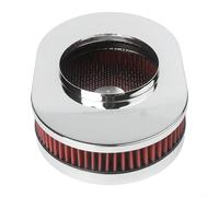 Lawnoval Filtro dell'aria ovale da 30,5 x 5,1 cm con connettore da 12-18 pollici, filtro di aspirazione dell'aria ad alto flusso per prestazioni del motore, filtro ovale di ricambio in rosso/nero (B)