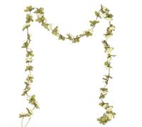 Lawnoval Ghirlanda di rose artificiali da appendere, 240 cm, in plastica, per matrimoni, feste, giardino, decorazione della casa, colore bianco, 3 pezzi