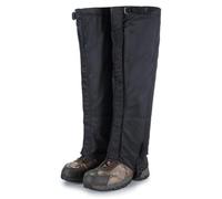 Lawnoval Ginocchiere impermeabili foderate in pile per escursionismo e alpinismo, regolabili, anti-fango, anti-neve, confezione da 2, colore nero