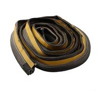 Lawnoval Guarnizione per porta della stufa, diametro 10 mm, larghezza 18 mm, filo di vetro nero ignifugo, per stufe a legna, forno, camino (2 metri)