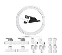 Lawnoval Kit di accessori per depuratore d'acqua Quick Connect da 14 pezzi da 3/8" con tubo in PP per uso alimentare, per sistemi RO, frigoriferi e macchine da caffè, bianco