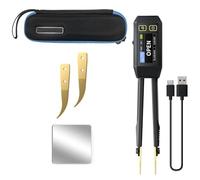 Lawnoval LCR-ST1 Digital LCR Bridge Meter con pinzette intelligenti, display a colori da 0,14 pollici, punte sostituibili placcate oro, ricarica di tipo C, nero