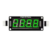 Lawnoval Modulo display LED a 4 cifre a 7 segmenti con funzione orologio, alimentatore 5V, compatibile con TM1637 Library verde