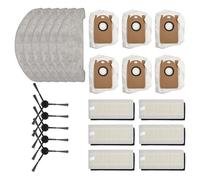 Lawnoval Per Imou Rv1 Pro Max Aspirapolvere Accessori 6 Spazzole Laterali Filtri Mop Panni & Sacchetti per la Polvere Per Efficienza di Pulizia Ottimale Robot Aspirapolvere Accessorio Robot