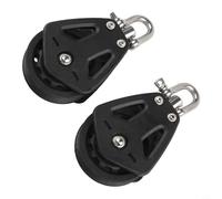 Lawnoval Puleggia in nylon resistente per uso marittimo, singola puleggia rotante per corda da 10 mm, carico di lavoro 460 kg, attrezzatura per barche a vela, 2 pezzi