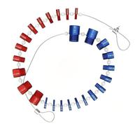 Lawnoval Set di 26 calibri per filettatura, con sistema metrico e imperiale, in alluminio da M4 e 6-32 a 1/2-20, rivestimento in ossido rosso/blu, marcature su entrambi i lati per la lettura