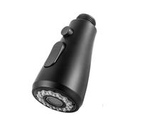 Lawnoval Spruzzatore estraibile di ricambio per rubinetto da cucina, materiale ABS con 2 per risparmio idrico, opzioni di spruzzo ampio e flusso, per nero