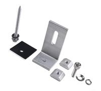 Lawnoval Staffa di montaggio per pannello solare in alluminio, supporto a L, supporto per piedini, kit di installazione per tetto inclinato, resistente alle intemperie, altezza regolabile (4 pezzi)