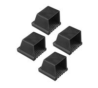 Lawnoval Tappi terminali quadrati in gomma per attrezzature da fitness da 50 x 50 mm, 4 pezzi, nero