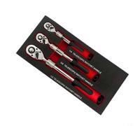 Lawnoval Telescopico per chiave a cricchetto a 72 denti bidirezionale con sgancio rapido, regolabile da 1/4 "3/8" 1/2", per riparazioni automobilistiche e fai da te (3 pezzi)