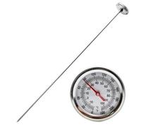 Lawnoval Termometro per compostaggio in acciaio inox con sonda impermeabile da 50 cm e quadrante grande per letture accurate della temperatura del suolo in gradi Celsius e Fahrenheit, in metallo
