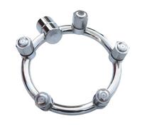 Lawnoval Ugello atomizzatore a 5 fori in acciaio inox per ridurre la polvere di nebbia fine, punta spray rotonda 9x9x5 cm, argento