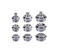 Lawnoval Valvola di sfiato dell'aria in ottone cromato, connettore per tubo del radiatore in misure 1/2, 3/4, 1 pollice, argento, confezione da 9