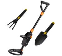 Lawnrden 1 Set Metal Detector per Bambini, Metal Detector Regolabile con Display LCD, Stelo Leggero in Fibra di Carbonio per Junior e Giovani Rilevamento di Tesori di Monete d'oro|