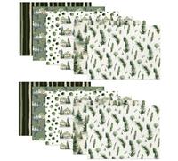 Lawnrden 12 Pezzi di Carta da Regalo Natalizia 20x27 '' Forests Green Christmas Scrapbook Paper con Motivo Albero Cervo tagliabile Fai da Te per bomboniere Natalizie