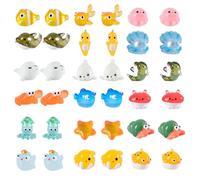 Lawnrden 36 Pezzi Mini Resin Animals, 18 Styles Figure di Animali oceanici Impermeabili per i Regali per Decorazioni per Decorazioni per Bambole in Vasca per Bambole in Vasca per per