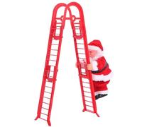 Lawnrden Babbo Natale rampicante sulla Scala Simpatico Babbo Natale rampicante Ornamento per Albero di, Festa, casa, Finestra, Porta, Decorazione da Parete, Rosso, Decorazione