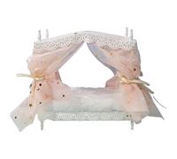 Lawnrden Bambola per Le Bambole per Principessa 1:12 Scala del Letto di Bambola simulato con Tenda e Cravatta mobili per la casa Decorativa per Gli Appassionati, Stile 2 |.Accessori