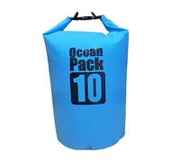 Lawnrden Borsa impermeabile con cinghie regolabili Sacca stagna Ocean Pack per kayak Canottaggio Rafting Nuoto Campeggio Blu 10 litri, Sacca stagna
