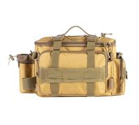 Lawnrden Borsa per attrezzatura impermeabile, borsa per attrezzatura da pesca scatola portatile impermeabile con strumenti imbottiti di cinghie regolabili con da pesca a camuffamento a bor