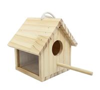 Lawnrden Casetta per Uccelli in Legno Trasparente Casetta per Uccelli da Esterno per nidi sospesi Scatola da Giardino Patio Decorativa Fai da Te per Scricciolo Rondine Passero Colibrì Fringuello THR