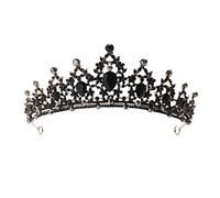 Lawnrden Copricapo con medusa, diadema di strass con corona nera, stile gotico, taglia unica